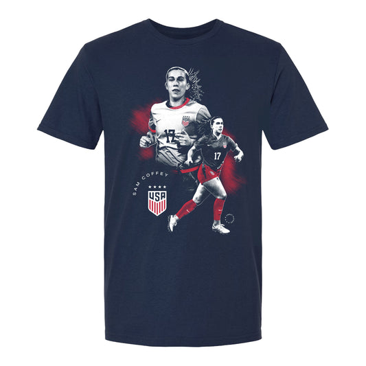 Unisex USWNT Sam Coffey Graphic Navy Tee