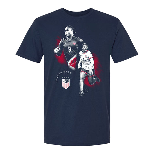 Unisex USWNT Jaedyn Shaw Graphic Navy Tee