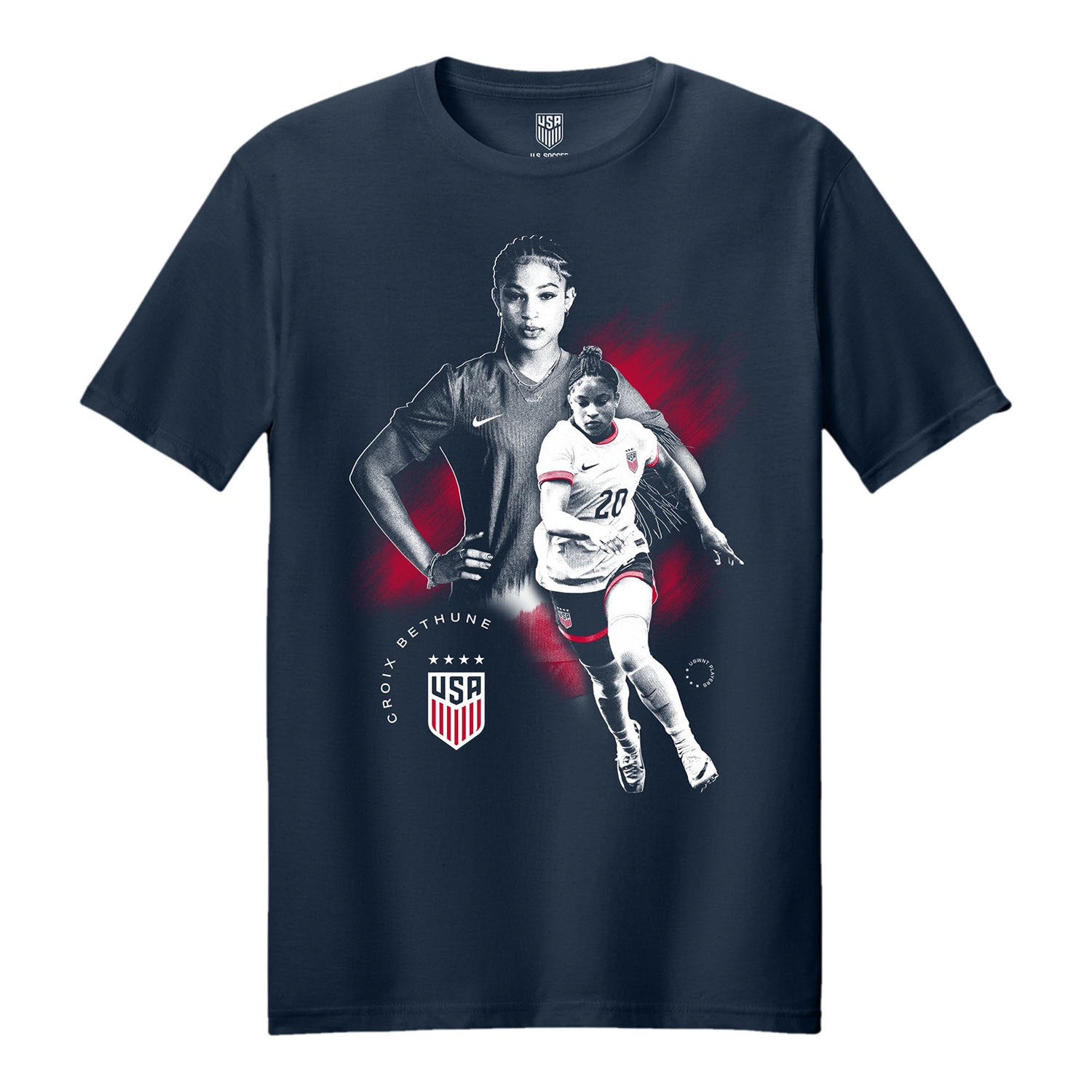 Unisex USWNT Croix Bethune Graphic Navy Tee