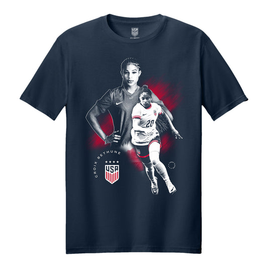 Unisex USWNT Croix Bethune Graphic Navy Tee