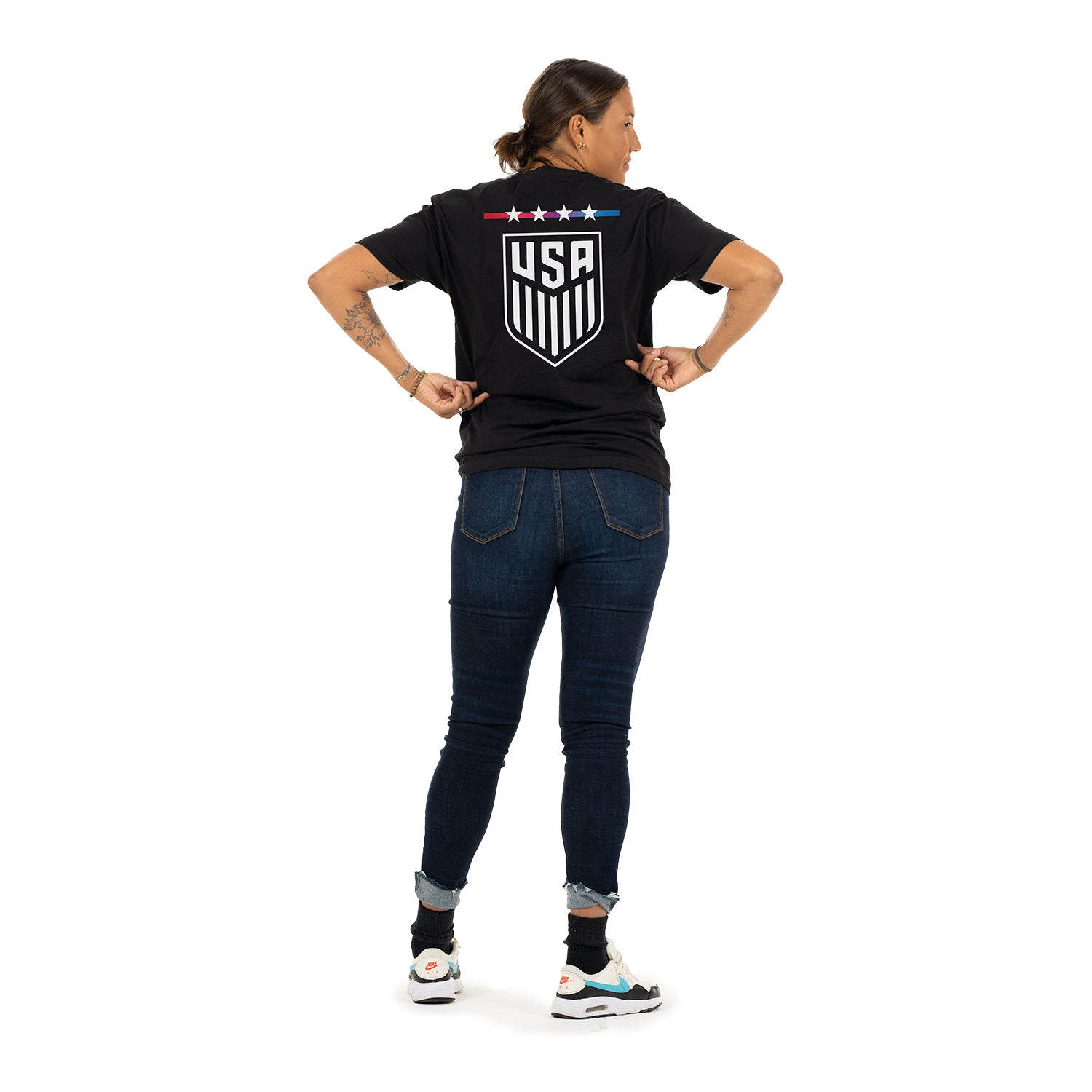 Unisex USWNT Gradient Black Tee - Back View