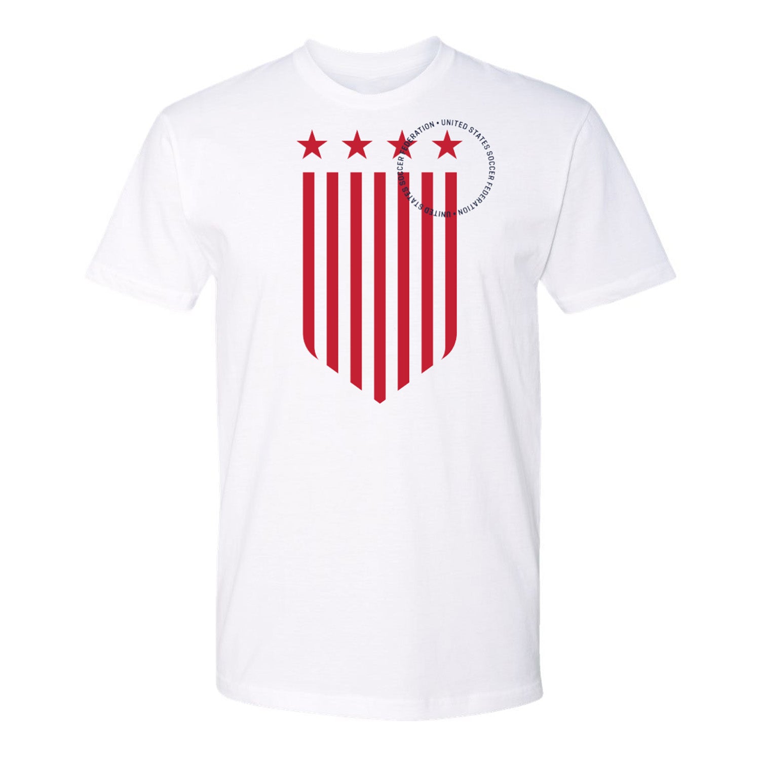Unisex USWNT Striped Crest White Tee - Front View