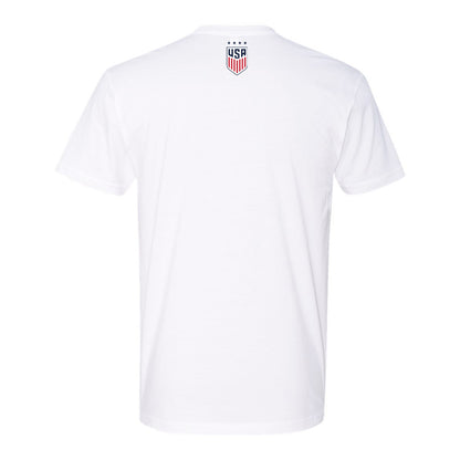Unisex USWNT Striped Crest White Tee - Back View