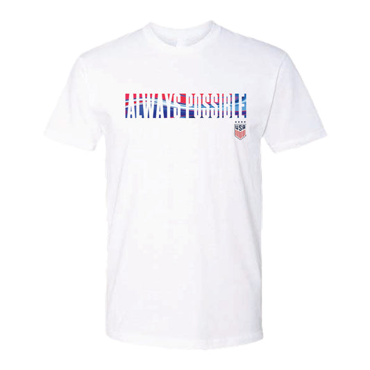 Unisex USWNT Always Possible White Tee - Front View