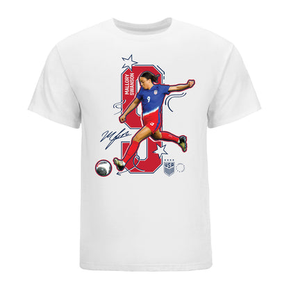 Unisex USWNT Mallory Swanson White Tee - Front View