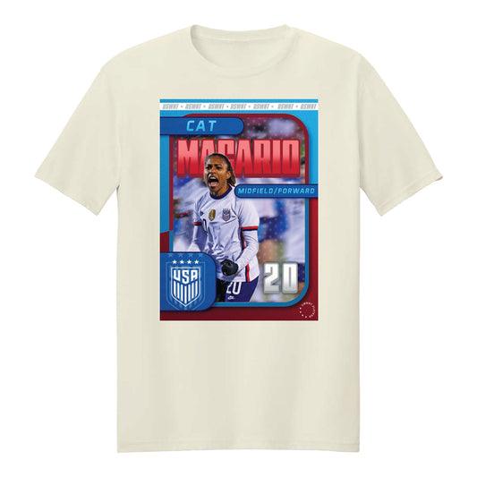 Unisex USWNT Cat Macario Trading Card T-Shirt