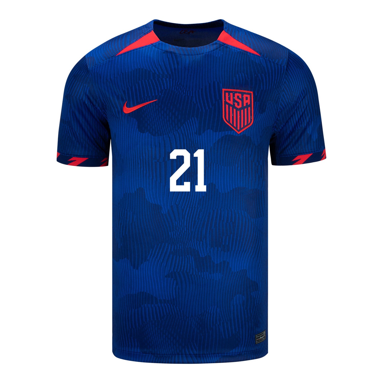 Men's Nike USMNT 2023 Away Weah 21 Stadium Jersey - Front View