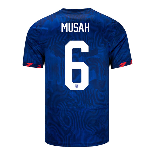 Men's Nike USMNT 2023 Away Musah 6 Stadium Jersey - Back View