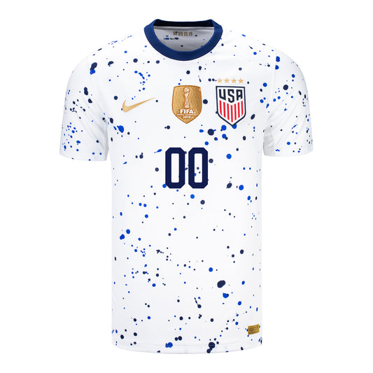 Men's Personalized Nike USWNT Home Match Jersey w/FIFA Badge in White - Front View