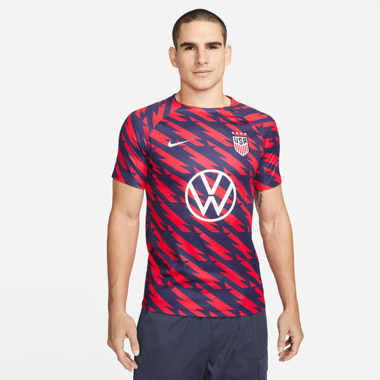 Men's Nike USWNT 2023 VW Pre-Match Red Top - Front View