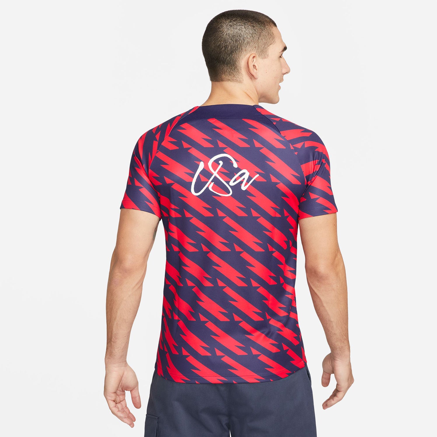 Men's Nike USWNT 2023 VW Pre-Match Red Top - Back View