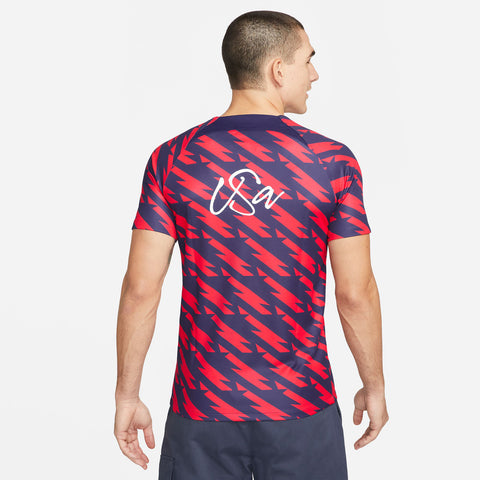 Men's Nike USWNT 2023 VW Pre-Match Red Top - Back View