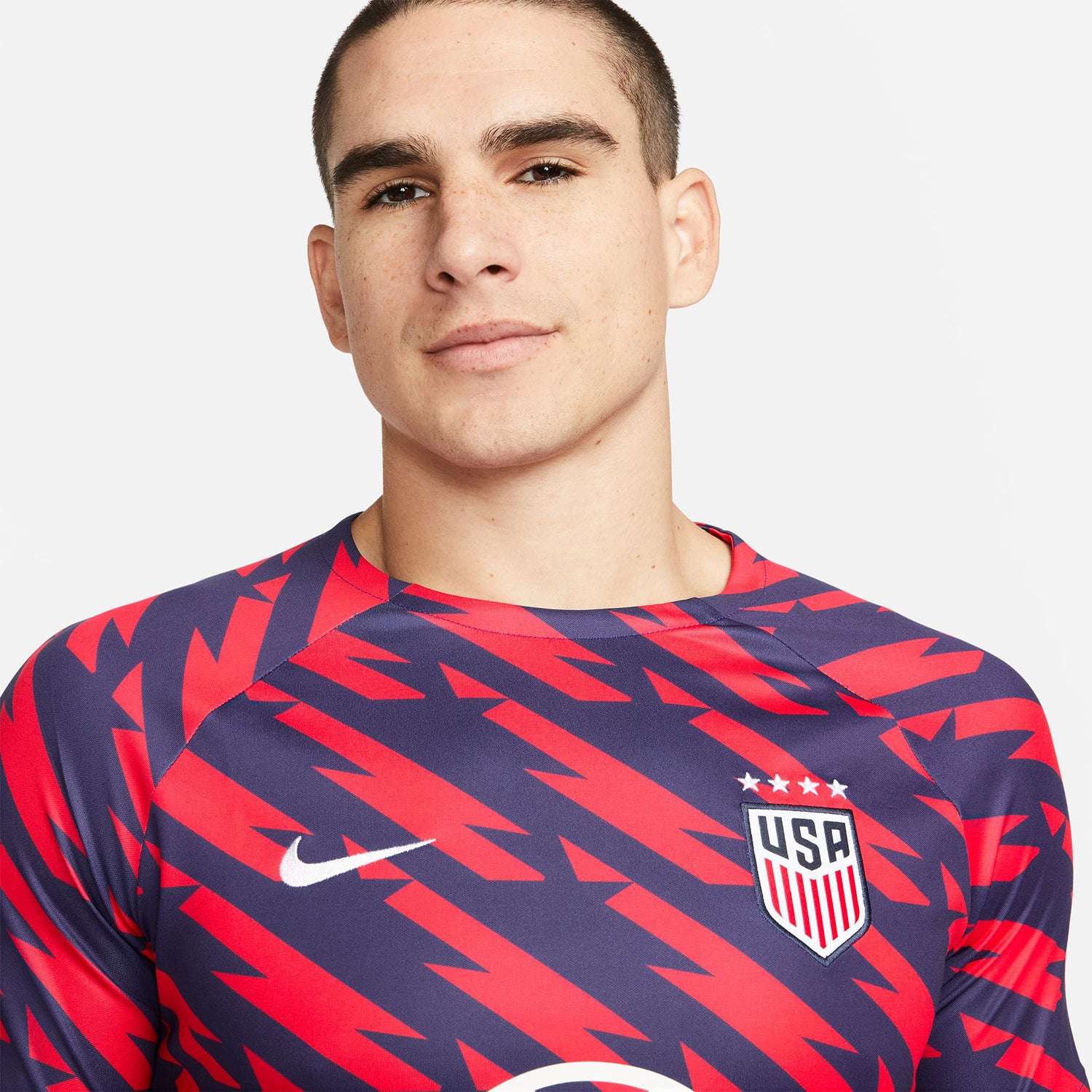 Men's Nike USWNT 2023 VW Pre-Match Red Top - Front Logo View
