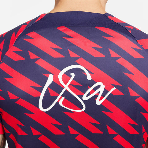 Men's Nike USWNT 2023 VW Pre-Match Red Top - Back Logo View