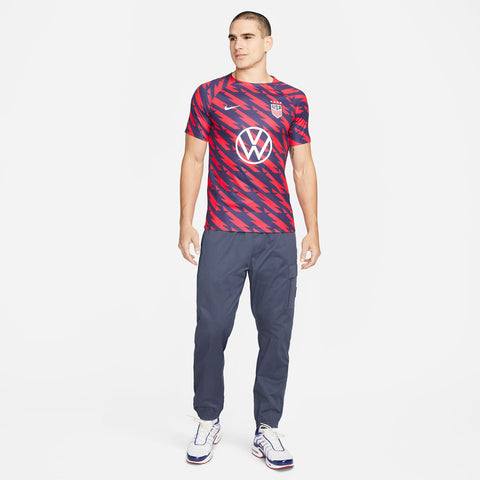 Men's Nike USWNT 2023 VW Pre-Match Red Top - Full Body Front View