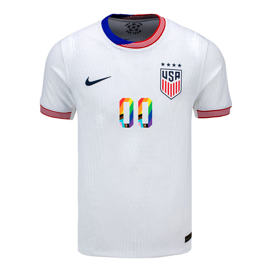 Men's Nike USWNT 2024 Personalized Pride-ThemedHome Match Jersey