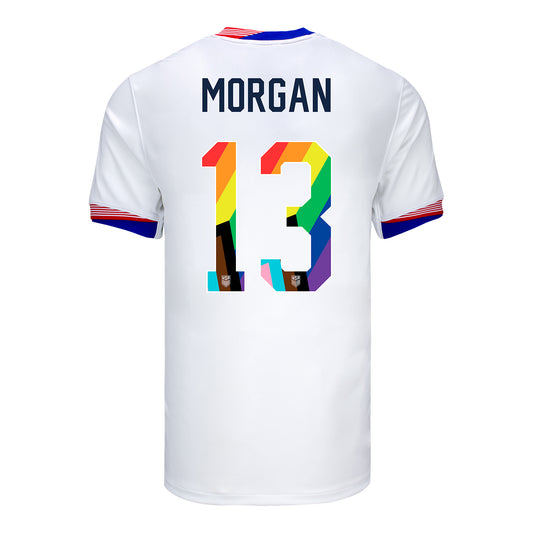 Men's Nike USWNT 2024 Pride-Themed Home Morgan 13 Stadium Jersey