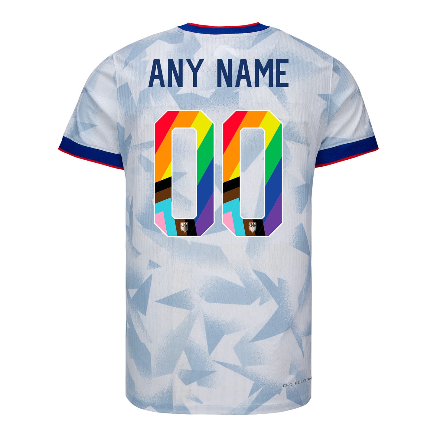 Men's Nike USWNT 2025 Pride Personalized Brilliant Home Match Jersey