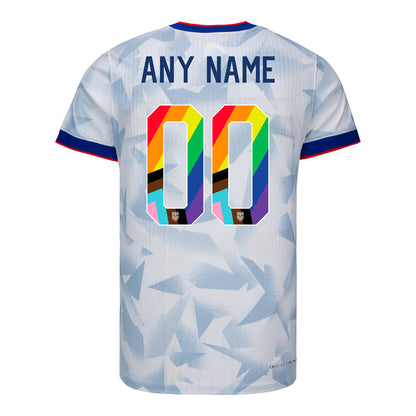 Men's Nike USWNT 2025 Pride Personalized Brilliant Home Match Jersey