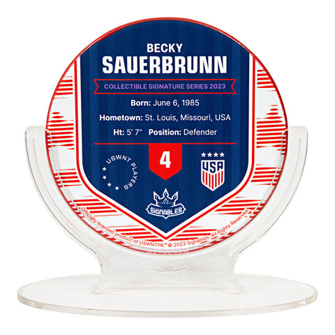 USWNT Becky Sauerbrunn Signed Collectible - Back View