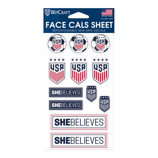 WinCraft USWNT SBC Face Decals - Front View