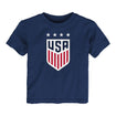 Toddler Outerstuff USWNT Crest Logo Navy Tee - Front View