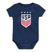 Newborn Outerstuff USWNT Crest Logo Navy Creeper - Front View