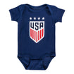 Infant  Outerstuff USWNT Crest Logo Navy Creeper - Front View