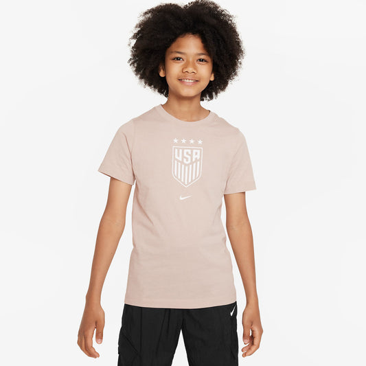 Youth Nike USWNT Crest Stone Tee - Front View