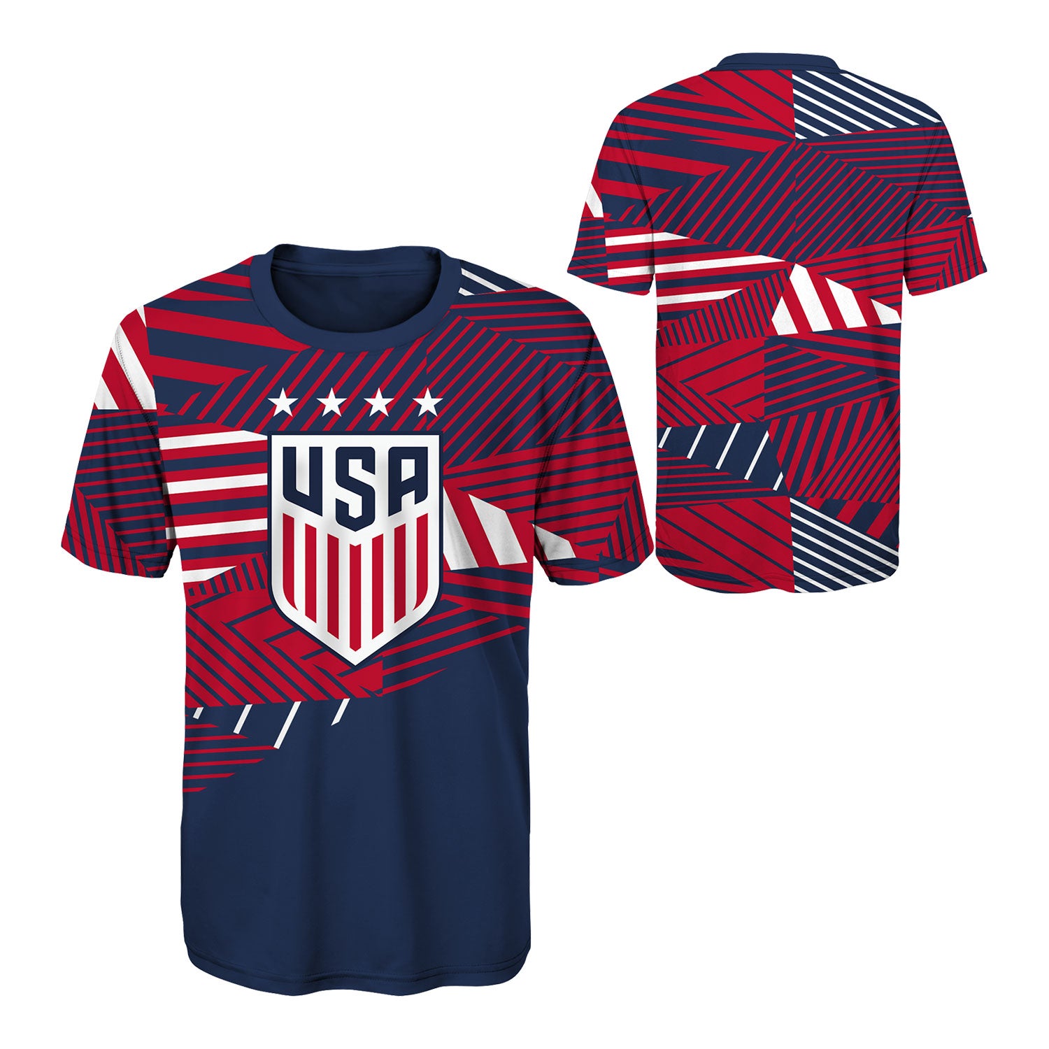 Youth Outerstuff USWNT Spirited Winger All Over Print Tee - Front View