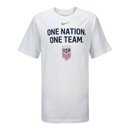 Youth Nike USWNT One Nation One Team White Tee - Front View