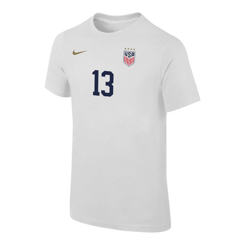 Youth Nike USWNT Classic Morgan White Tee - Front View
