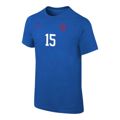 Youth Nike USWNT Classic Rapinoe Royal Tee - Front View
