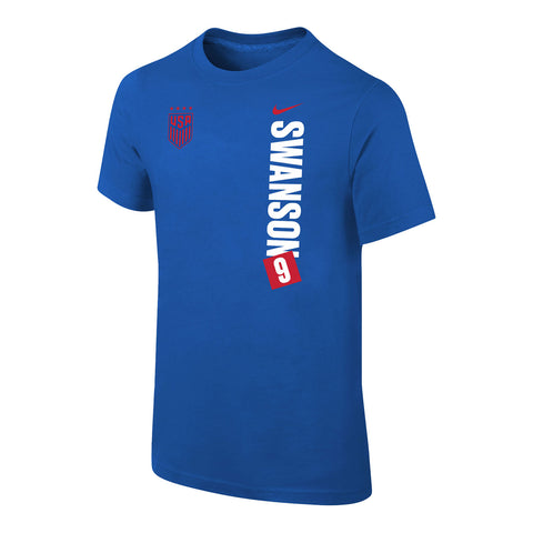 Youth Nike USWNT Vertical Swanson Royal Tee - Front View