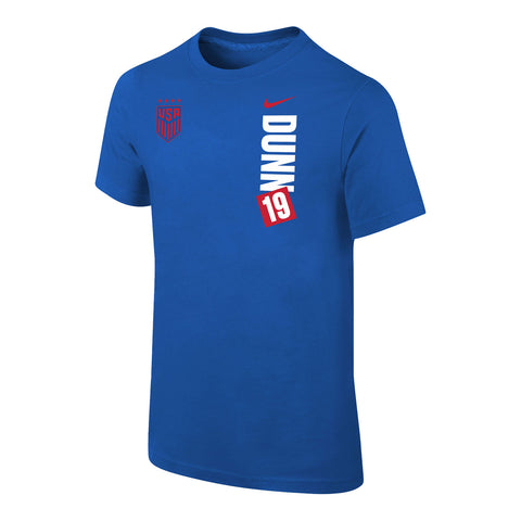Youth Nike USWNT Vertical Dunn Royal Tee - Front View