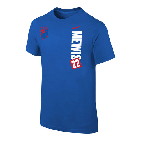Youth Nike USWNT Vertical Mewis Royal Tee - Front View