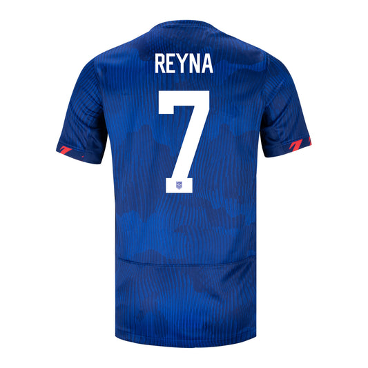 Youth Nike USMNT 2023 Away Reyna 7 Stadium Jersey - Back View