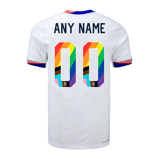 Men's Nike USWNT 2024 Personalized Pride Home Match Jersey - Back View