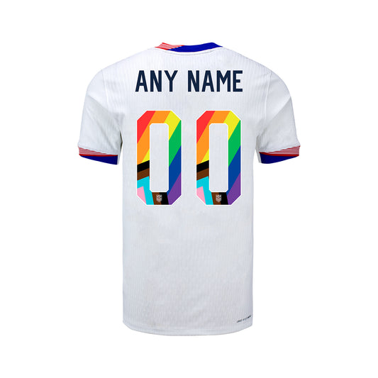 Youth Nike USMNT 2024 Personalized Pride Home Match Jersey - Back View