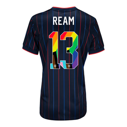 Women's Nike USMNT 2025 Pride Personalized Heartbeat Away Stadium Jersey