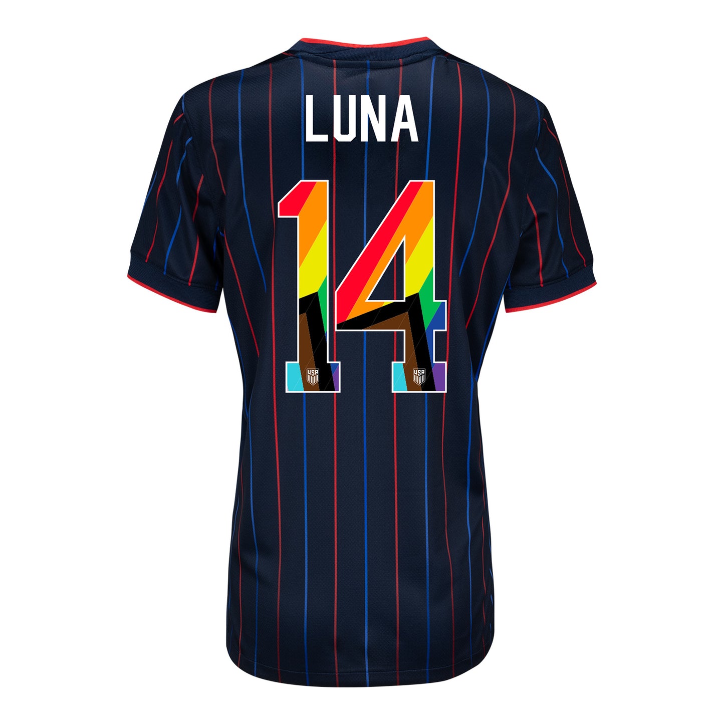 Women's Nike USMNT 2025 Pride Personalized Heartbeat Away Stadium Jersey