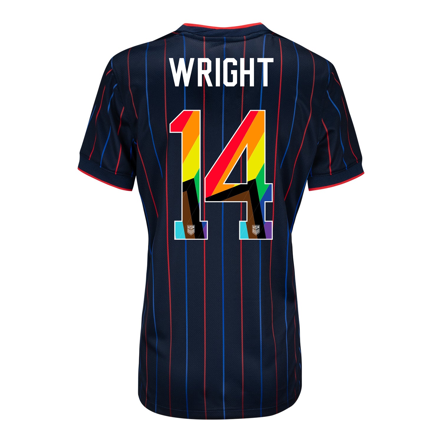 Women's Nike USMNT 2025 Pride Personalized Heartbeat Away Stadium Jersey