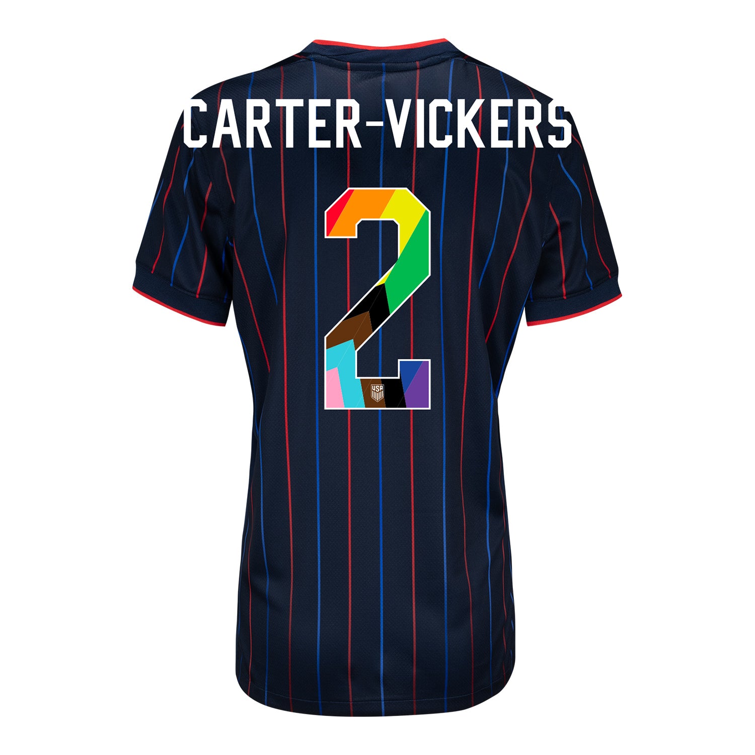 Women's Nike USMNT 2025 Pride Personalized Heartbeat Away Stadium Jersey