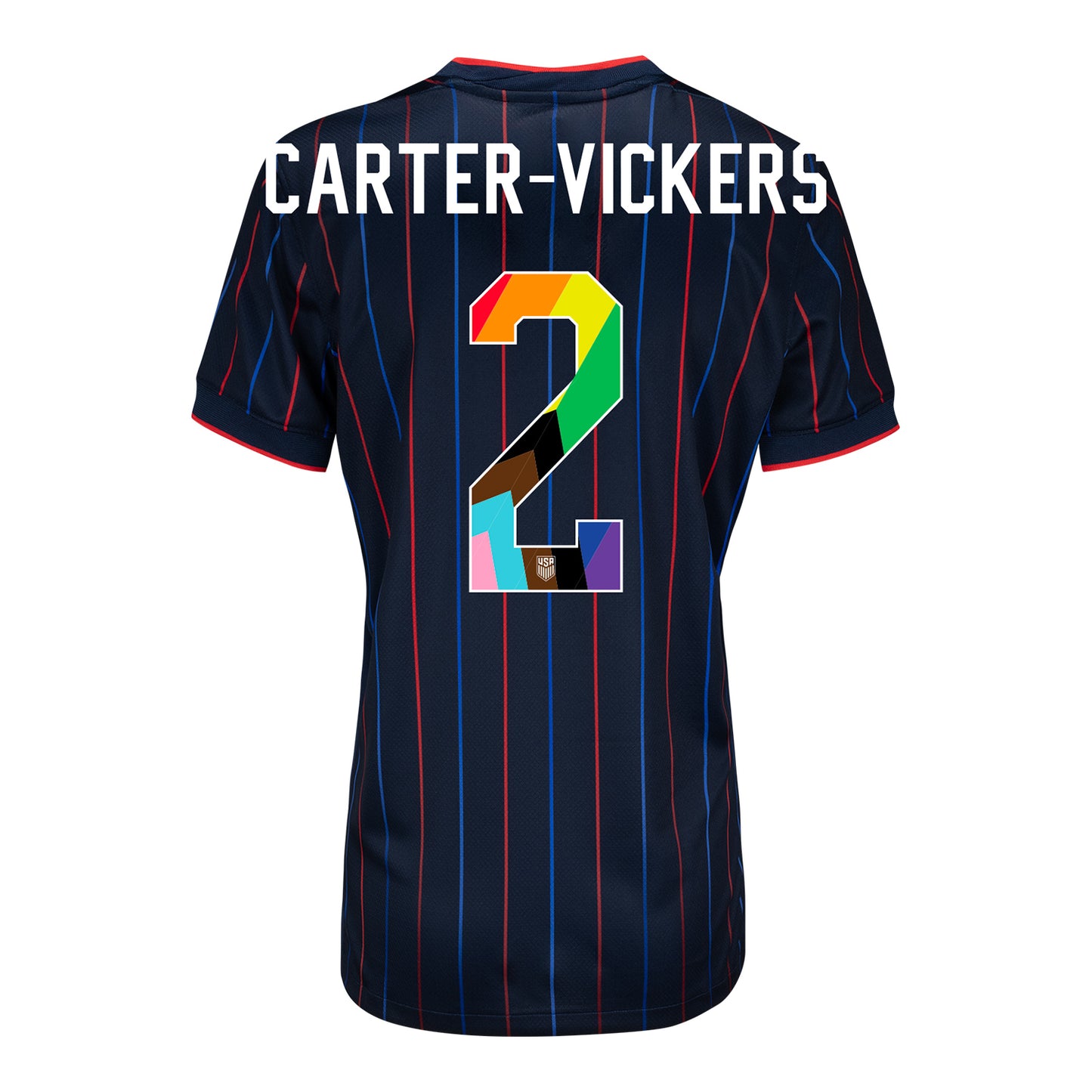 Women's Nike USMNT 2025 Pride Personalized Heartbeat Away Stadium Jersey