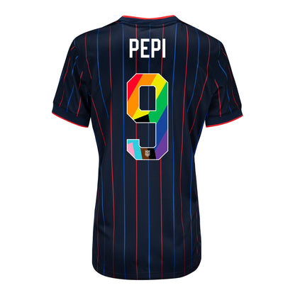 Women's Nike USMNT 2025 Pride Personalized Heartbeat Away Stadium Jersey