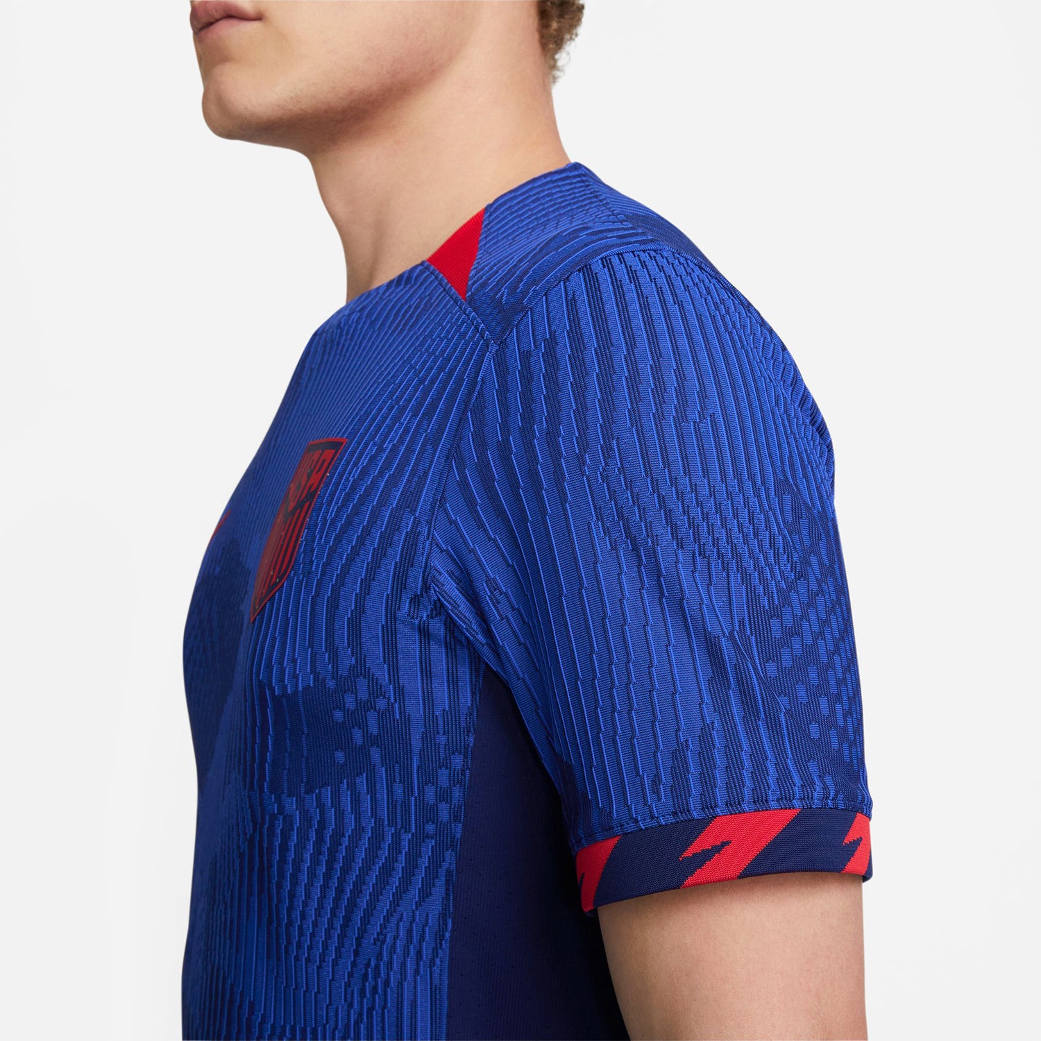 Men's Nike USMNT 2023 Away Match Jersey in Blue - Side View