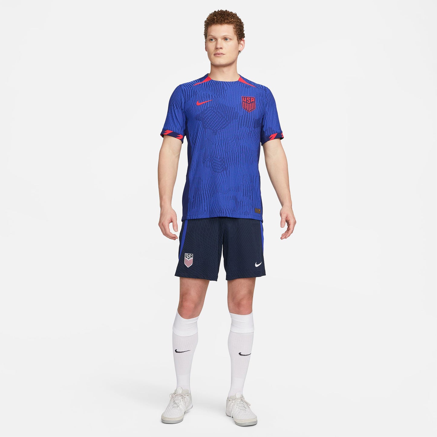 Men's Nike USMNT 2023 Away Match Jersey in Blue - Front View
