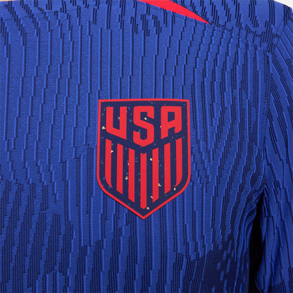 Men's Nike USMNT 2023 Away Match Jersey in Blue - Badge View