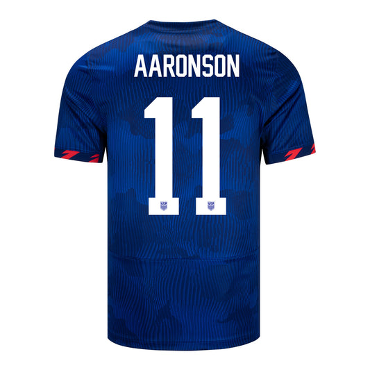 Men's Nike USMNT 2023 Away Aaronson 11 Stadium Jersey - Back View
