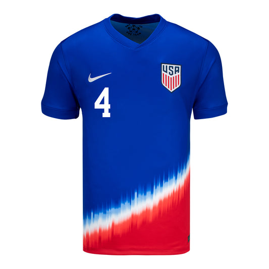 Men's Nike USMNT 2024 American Icon Away Adams 4 Stadium Jersey - Front View